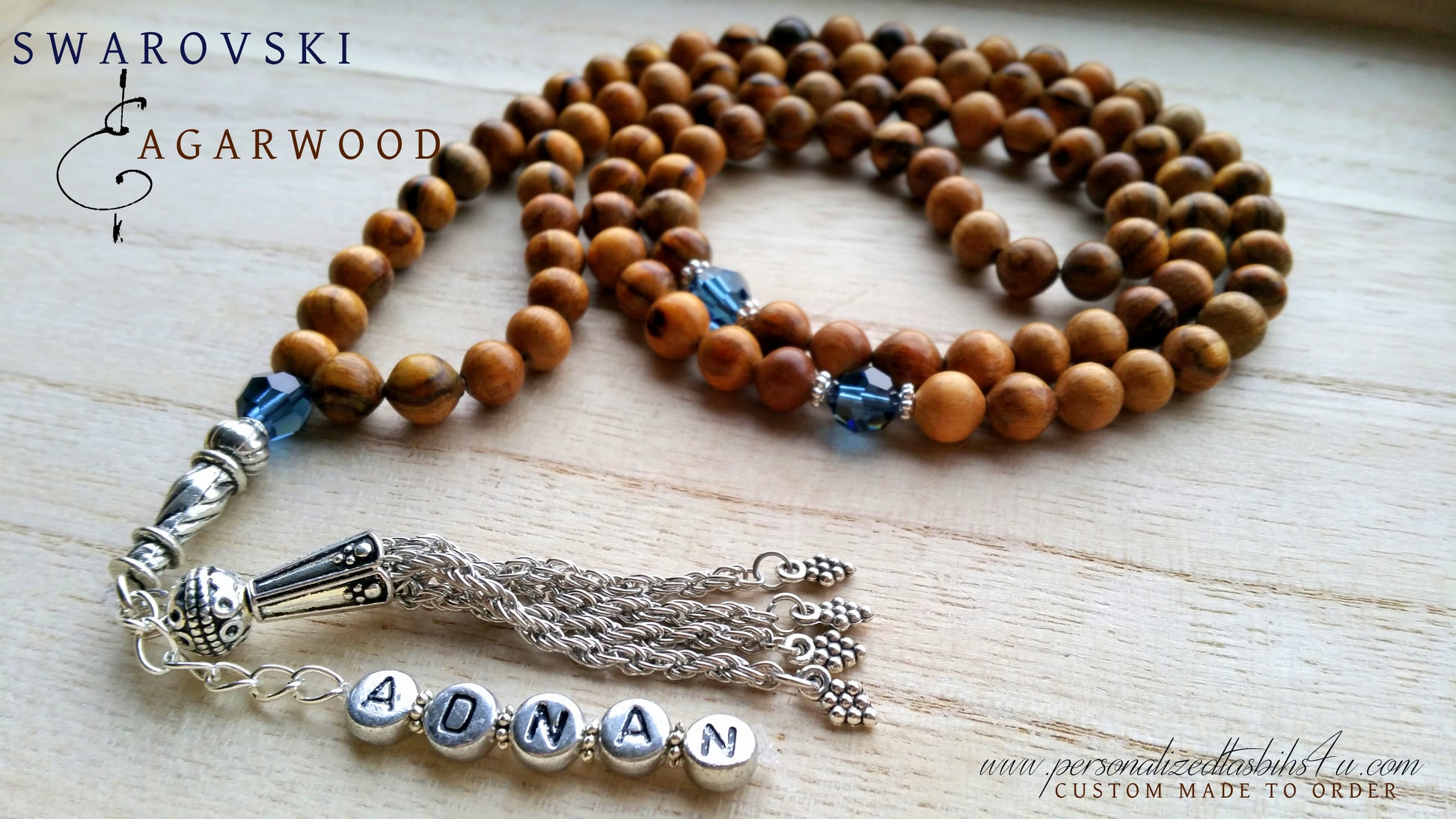 Oudh & Navy Swarovski Crystals-PersonalizedTasbihs4u