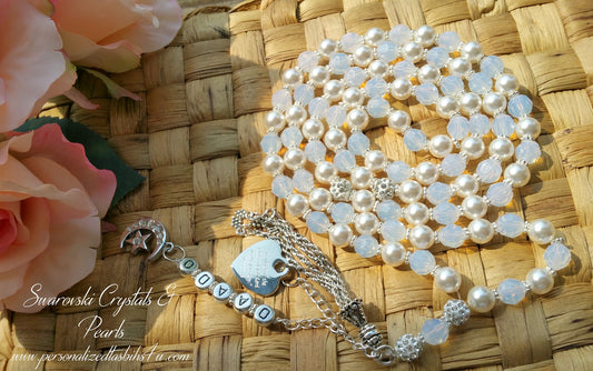 Swarovski Crystals & Pearls-PersonalizedTasbihs4u