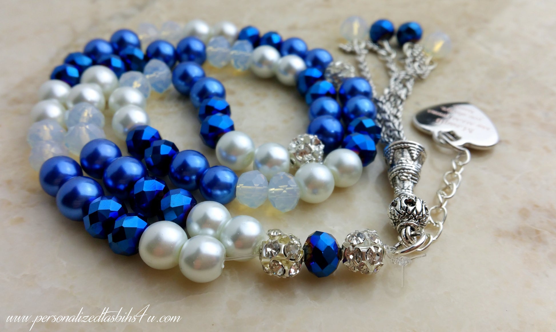 Ivory & Blue-PersonalizedTasbihs4u