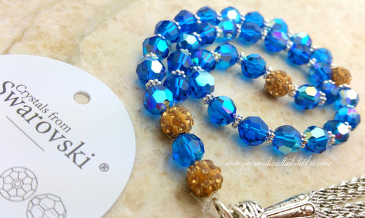 Blue Swarovski-PersonalizedTasbihs4u