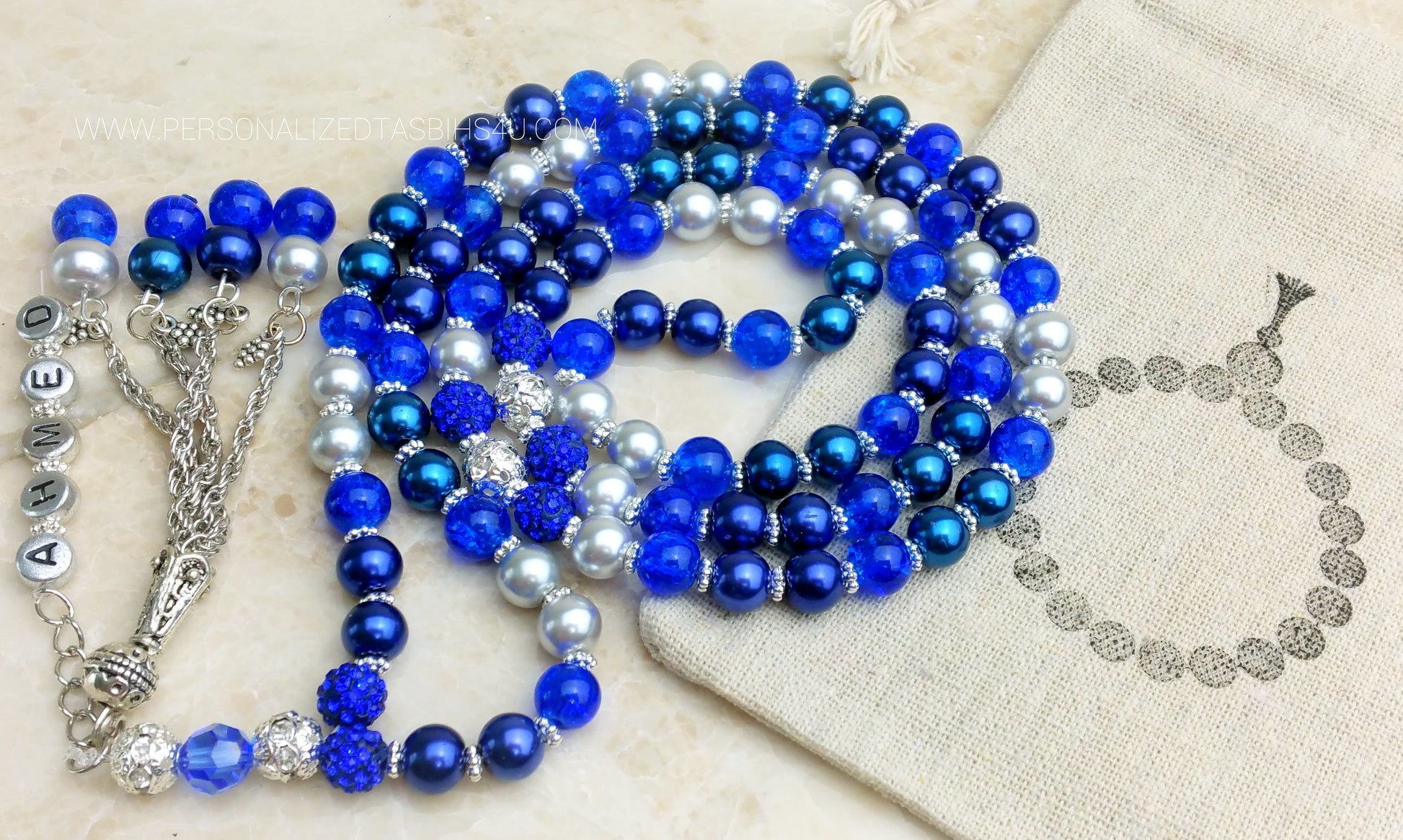 Silver Sapphire-PersonalizedTasbihs4u