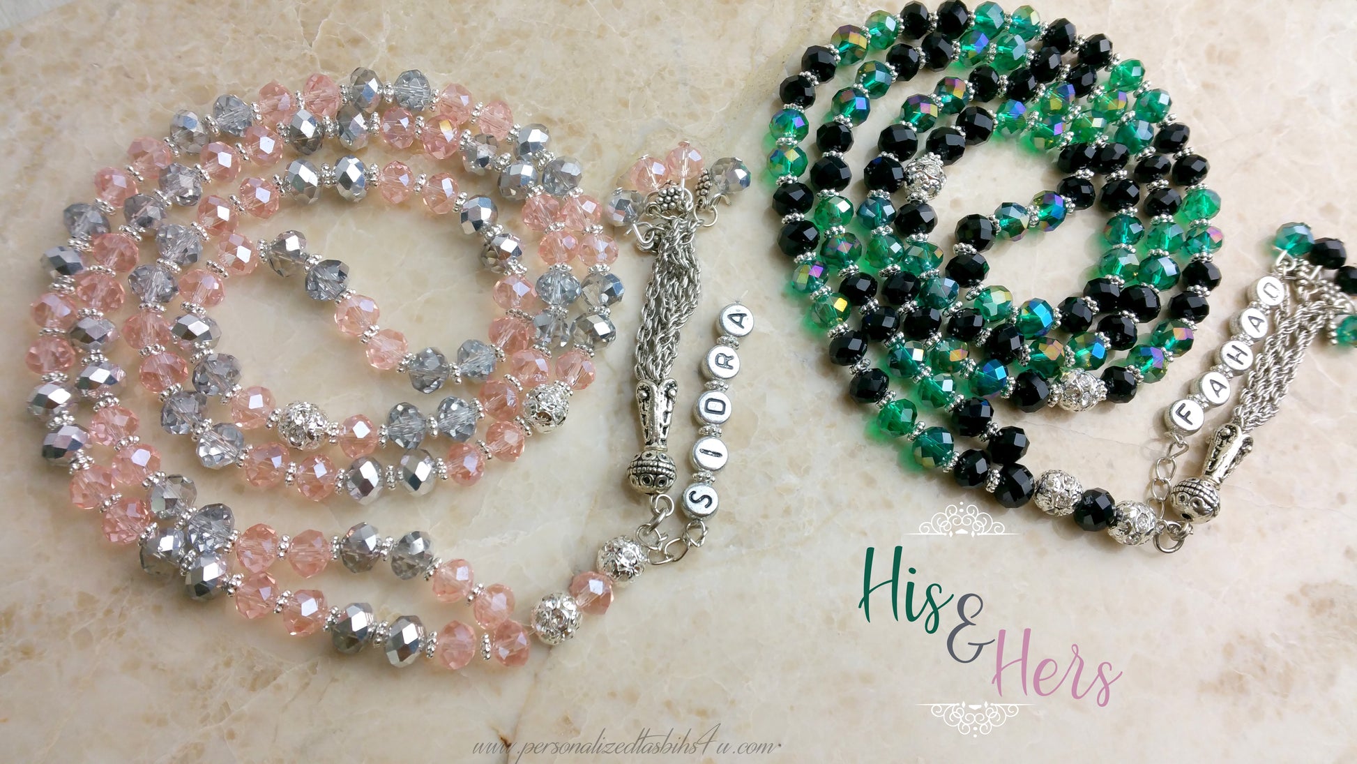 SET: His & Hers - 2-PersonalizedTasbihs4u