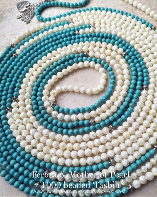 Turquoise & Mother of Pearl (1000 beads)🌊