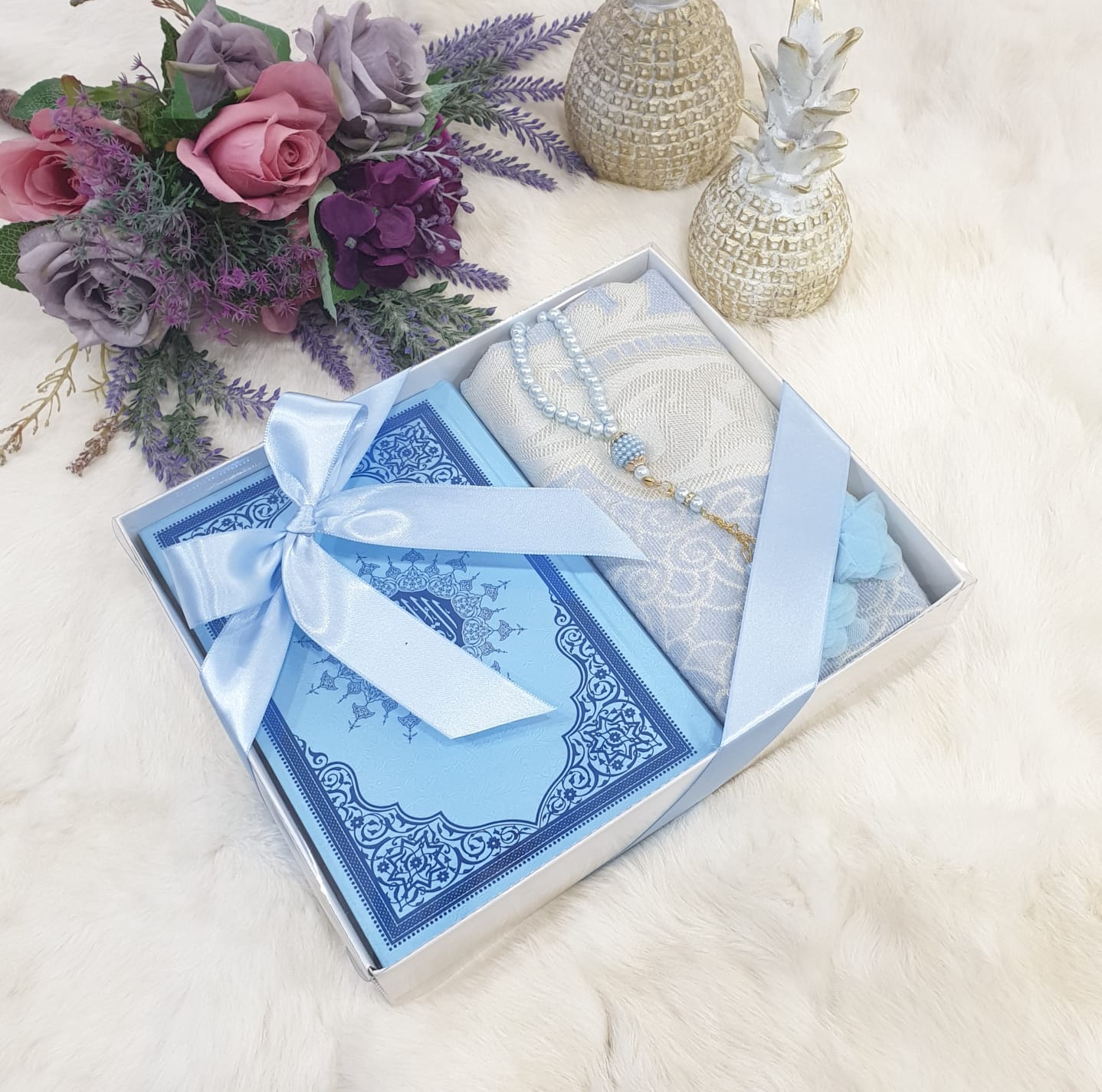Ibaadah gift set prayer mat folded inside presentation box