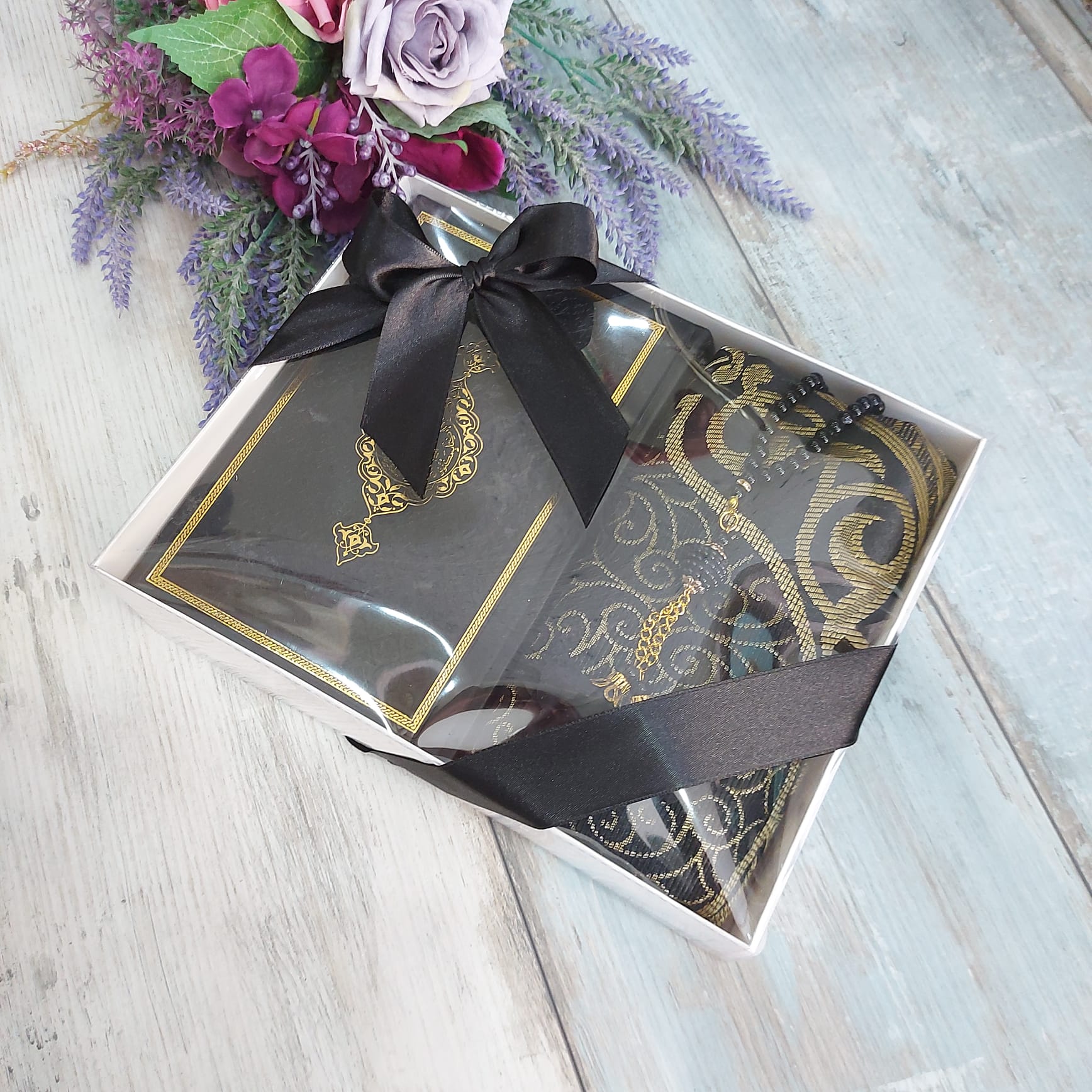The Ibaadah personalised Islamic gift set with Quran, prayer mat and tasbih
