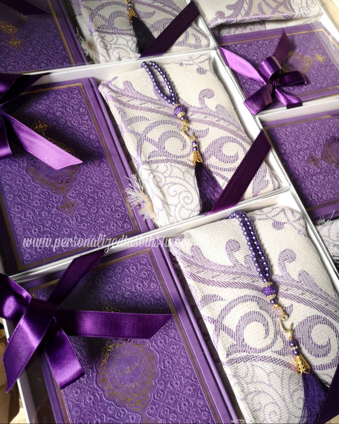 Ibaadah gift set close up of personalised tasbih prayer beads