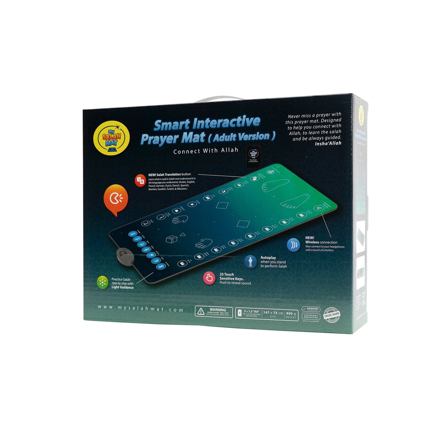 Smart Interactive Adult/Revert Prayer Mat | Original Version | 8years+ | A beautiful Ramadan and Eid gift for loved ones