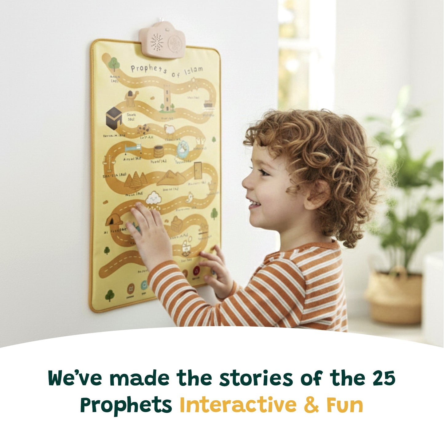 Prophets of Islam Interactive Audio Mat & Wall Art | Learn About All 25 Prophets with Stories & Quizzes | A beautiful Ramadan and Eid gift for loved ones