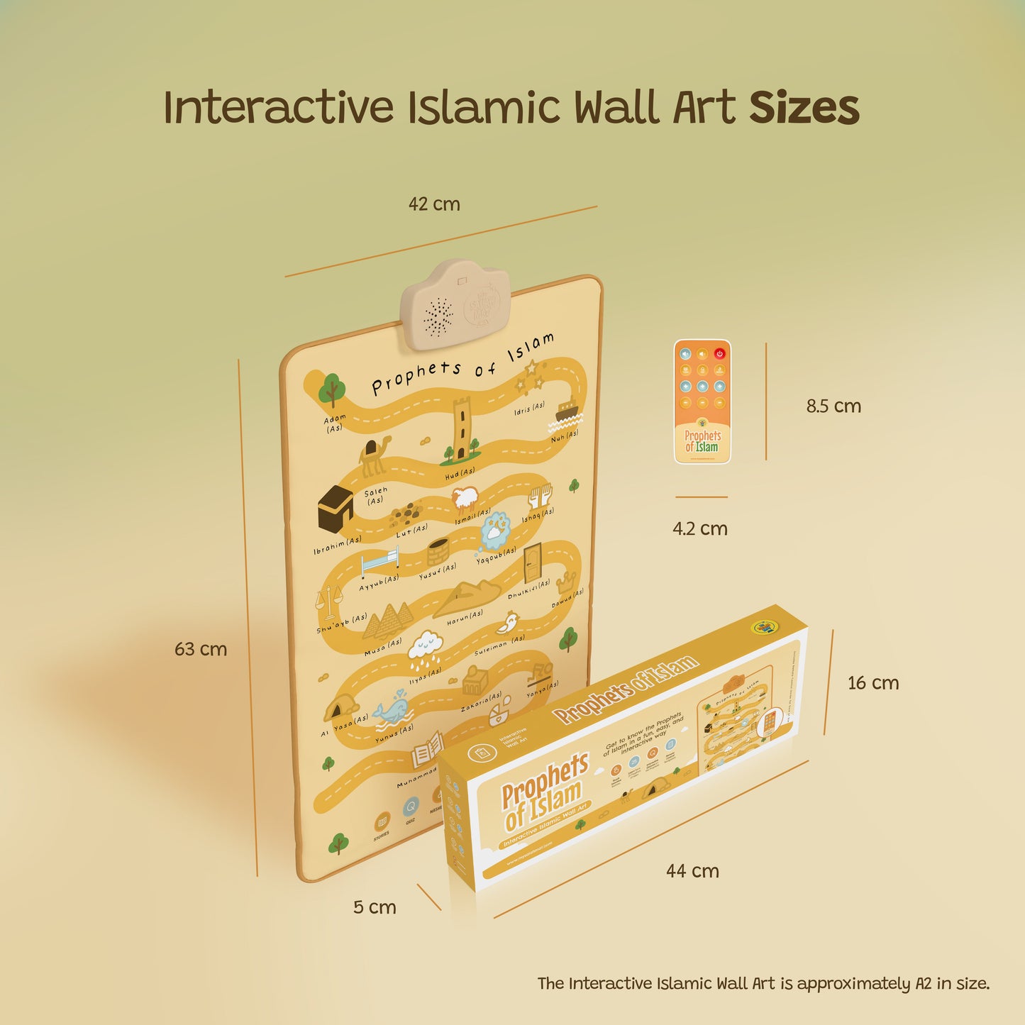 Prophets of Islam Interactive Audio Mat & Wall Art | Learn About All 25 Prophets with Stories & Quizzes | A beautiful Ramadan and Eid gift for loved ones