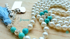 Pearls & Feroza-PersonalizedTasbihs4u