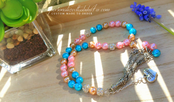 Turquoise Pinks-PersonalizedTasbihs4u