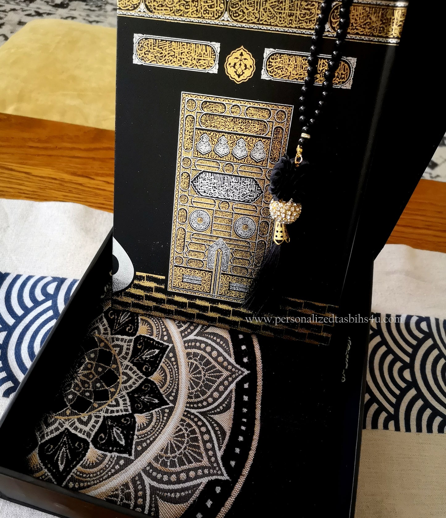 Luxury Kaabah Inspired Gift Hamper (Tasbih, Quran, Prayer Mat)